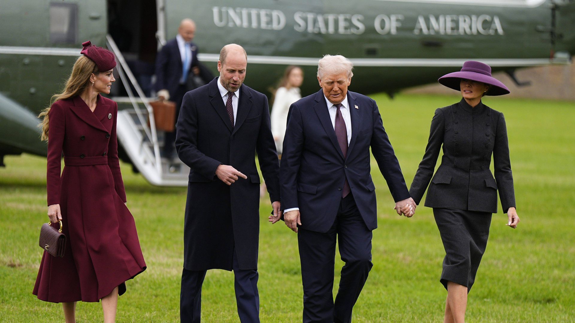 Los príncipes de Gales, Donald Trump y Melania Trump
