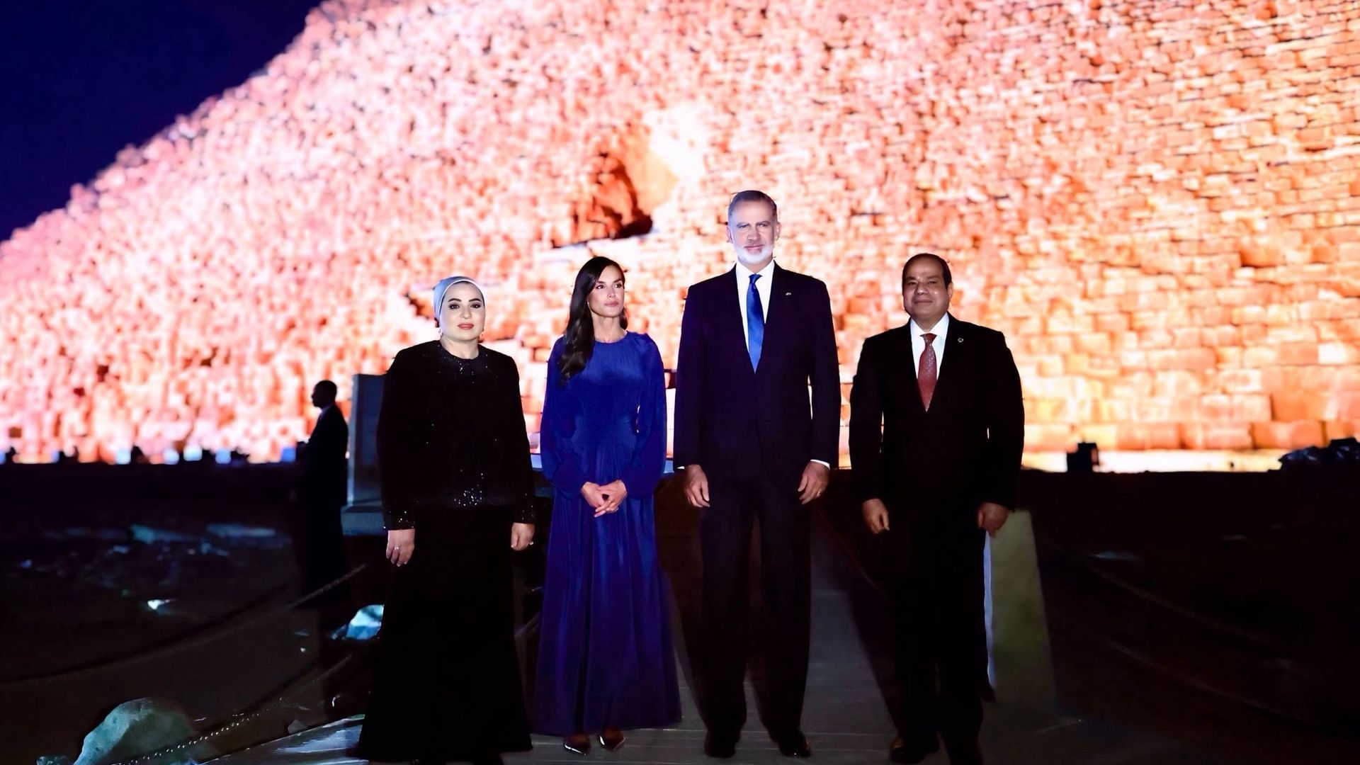 Los reyes junto al presidente y su esposa en Egipto
