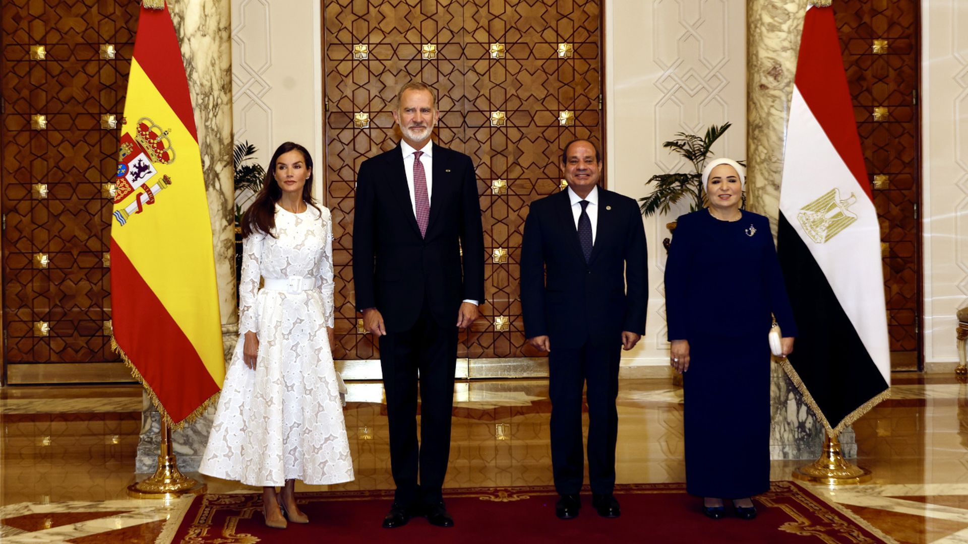 Los reyes junto al presidente y su esposa en Egipto