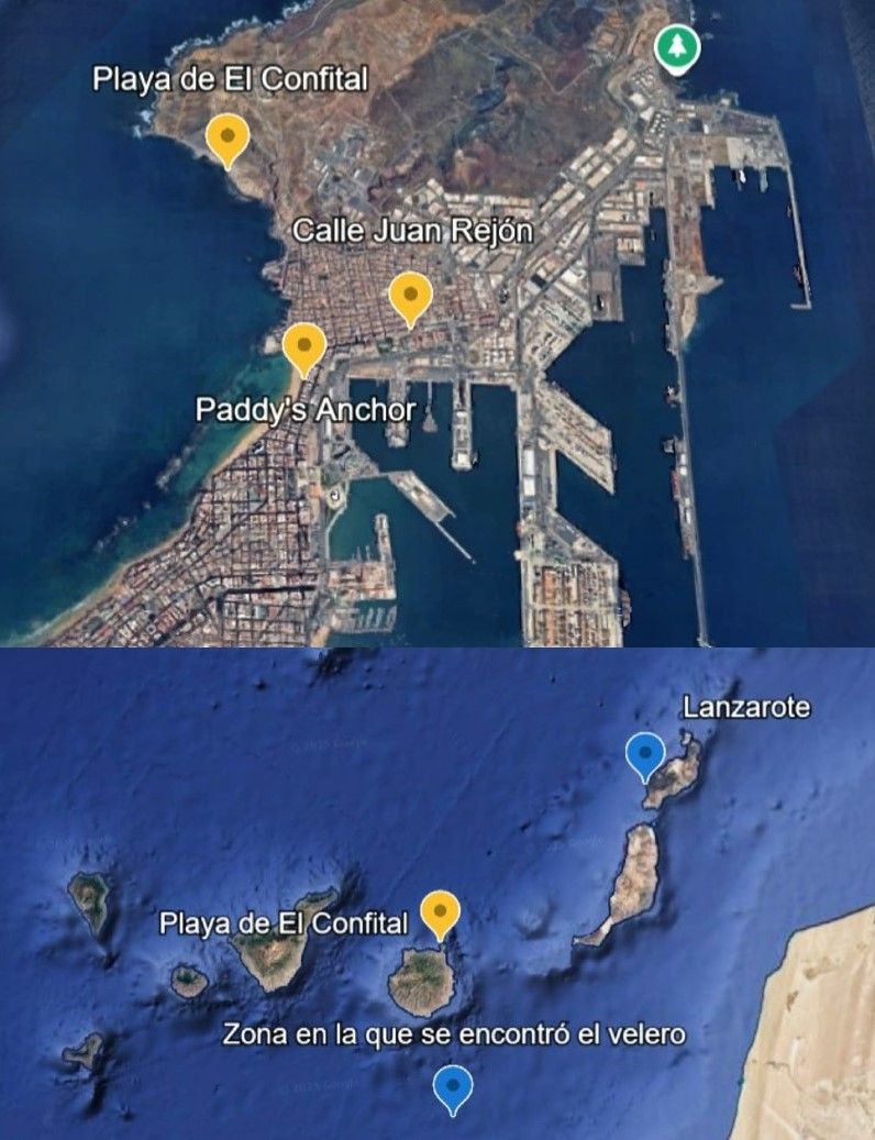 Mapa de la desaparición de James Nunan