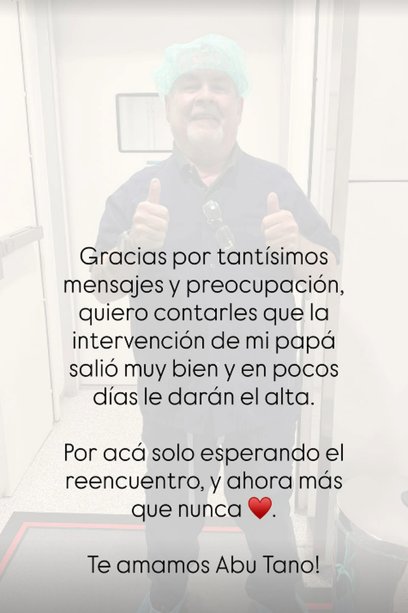 Sol Macaluso actualiza el estado de salud de su padre tras su operación de urgencia