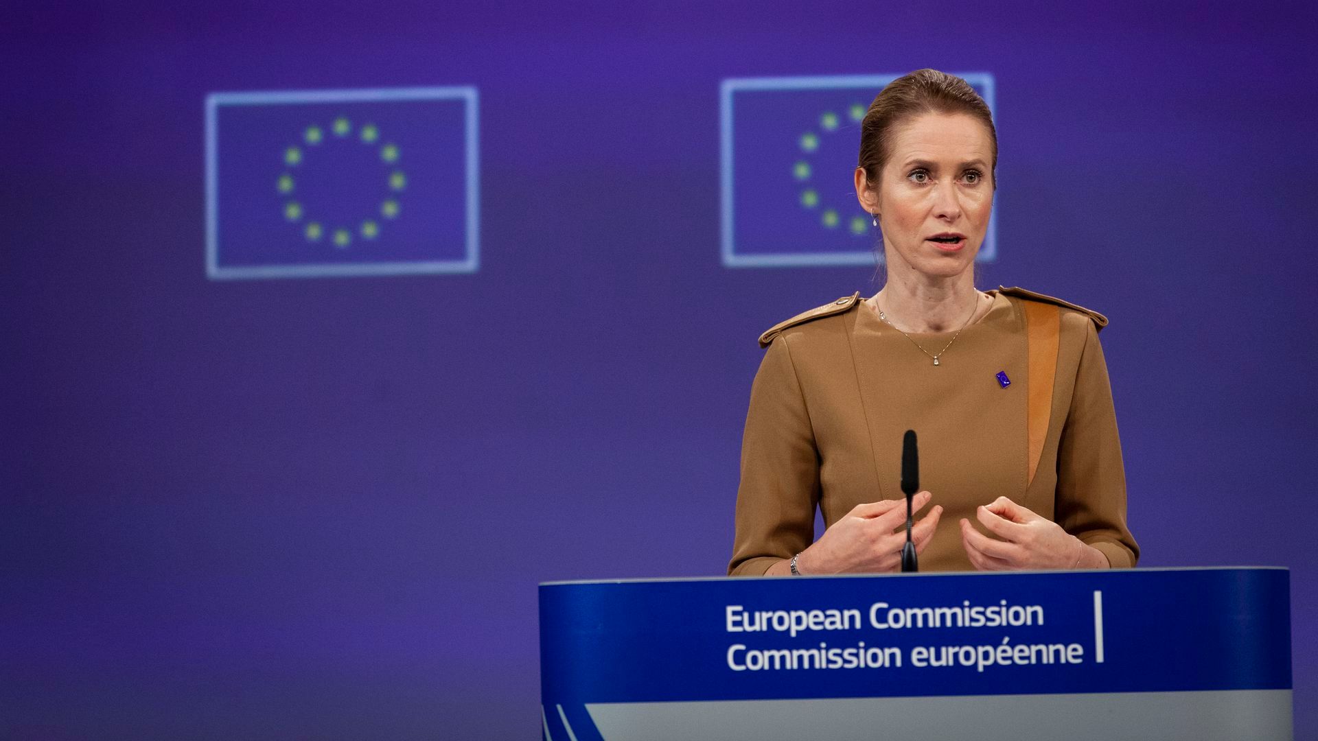 La Alta Representante de Política Exterior de la UE, Kaja Kallas, en una rueda de prensa