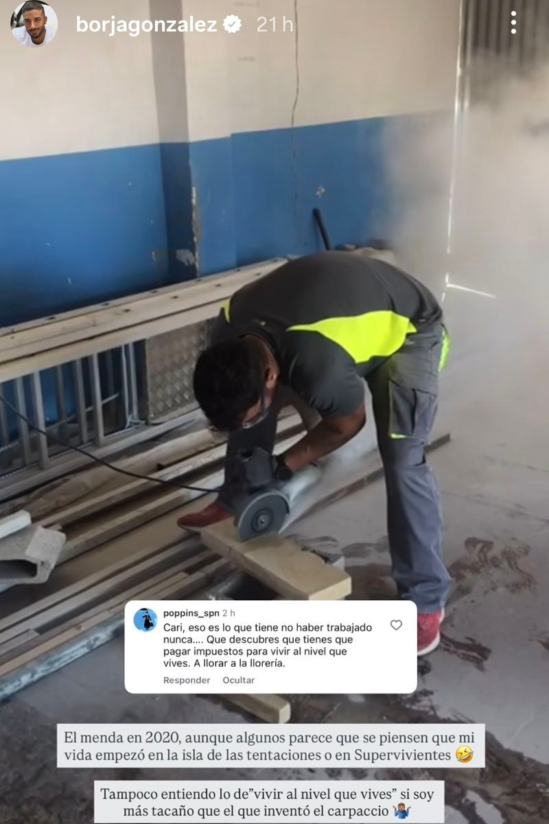 La foto con la que Borja ha mostrado a qué se dedicaba antes de 'LIDLT' y de 'Supervivientes'