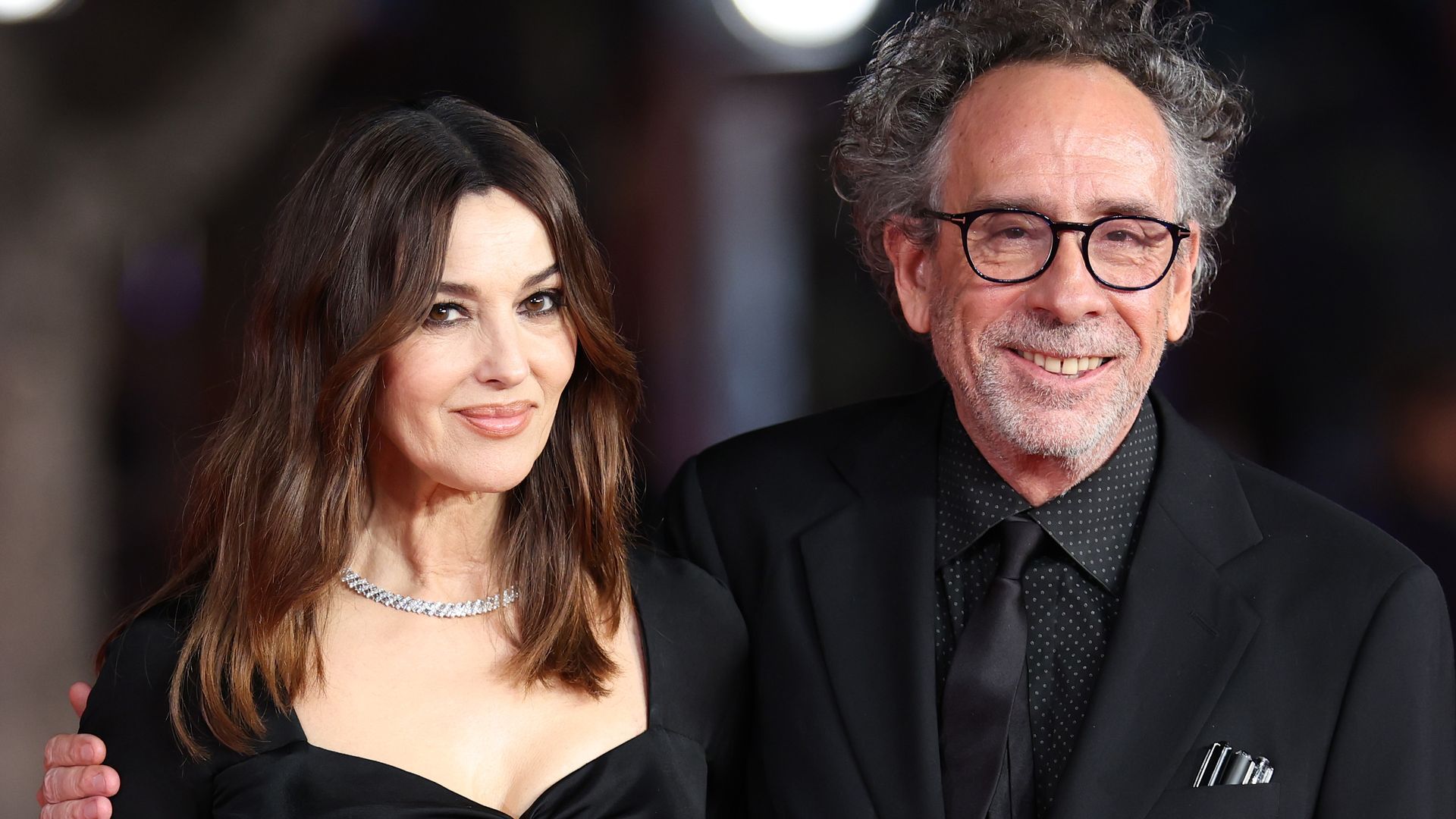 Tim Burton y Monica Bellucci en Roma 2023