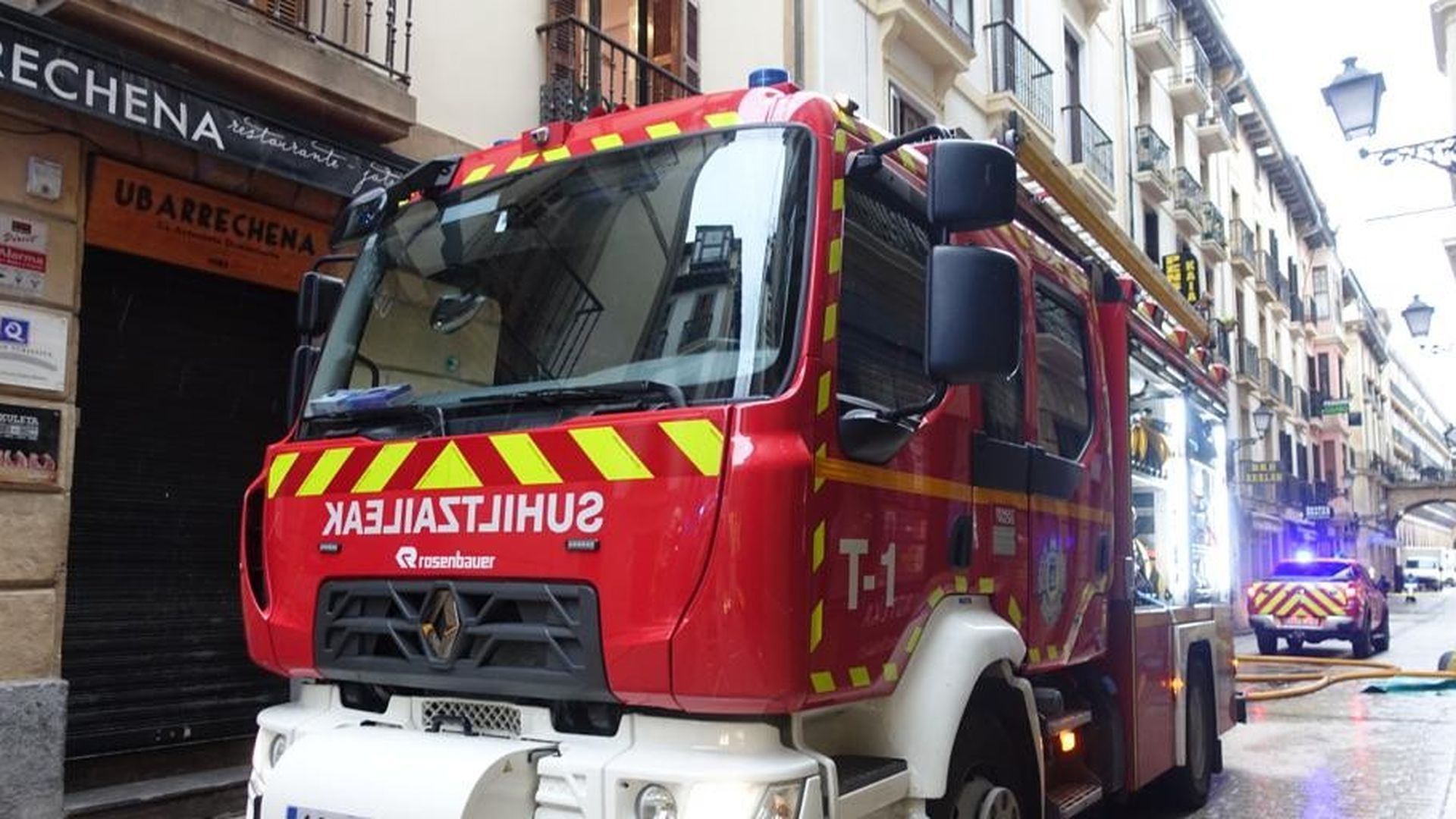 Camión de bomberos en San Sebastián