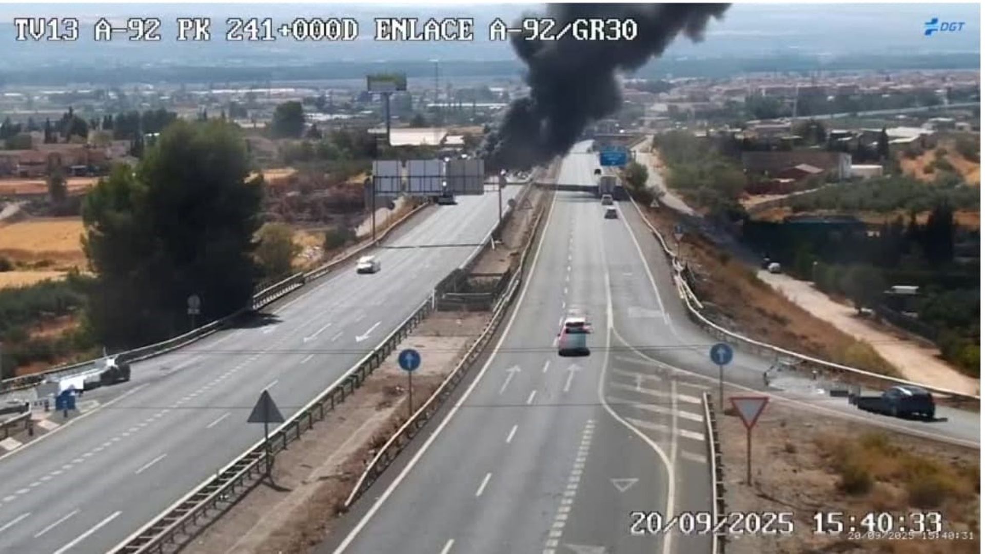 Imagen de la DGT de la carretera A-92.