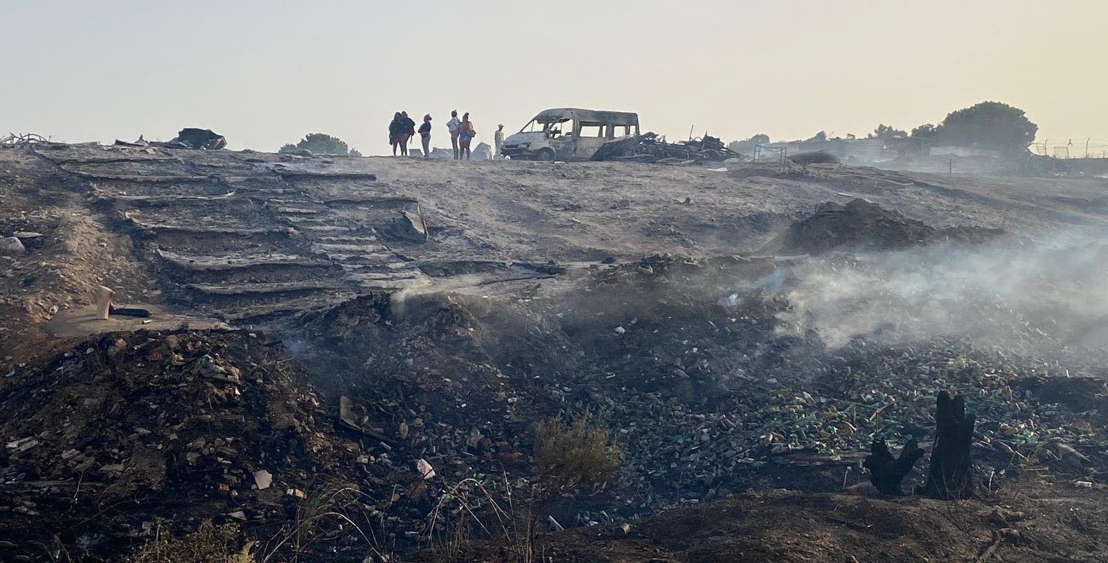 Incendio en asentamiento en Palos, Huelva