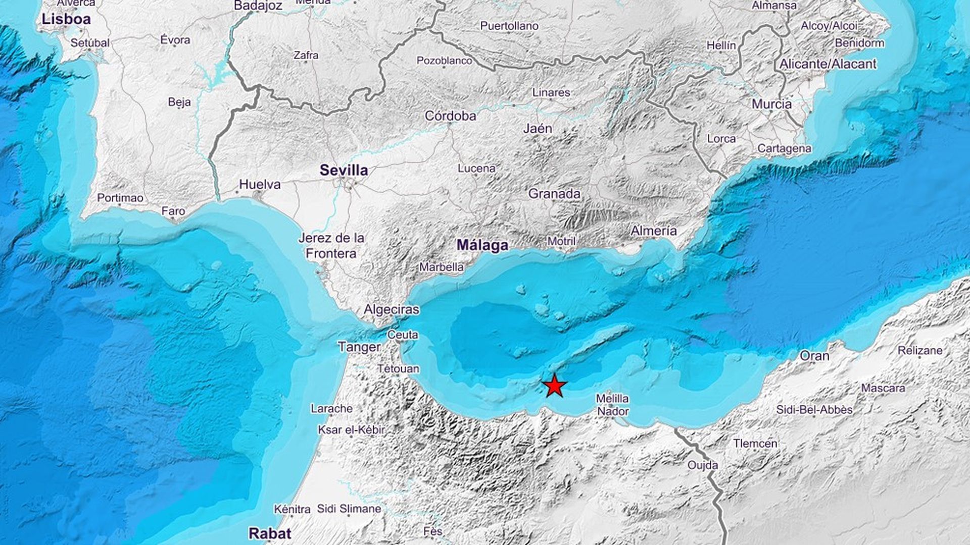 La población de Melilla siente el temblor de un terremoto de magnitud 3,8 con epicentro en la zona de Alborán Sur