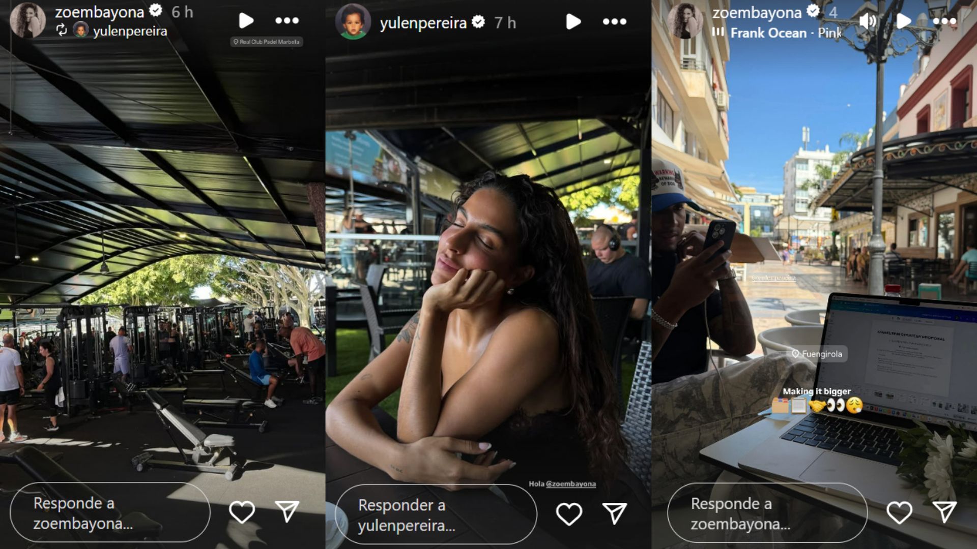 Yulen Pereira y Zoe Bayona muestran que están juntos en Marbella