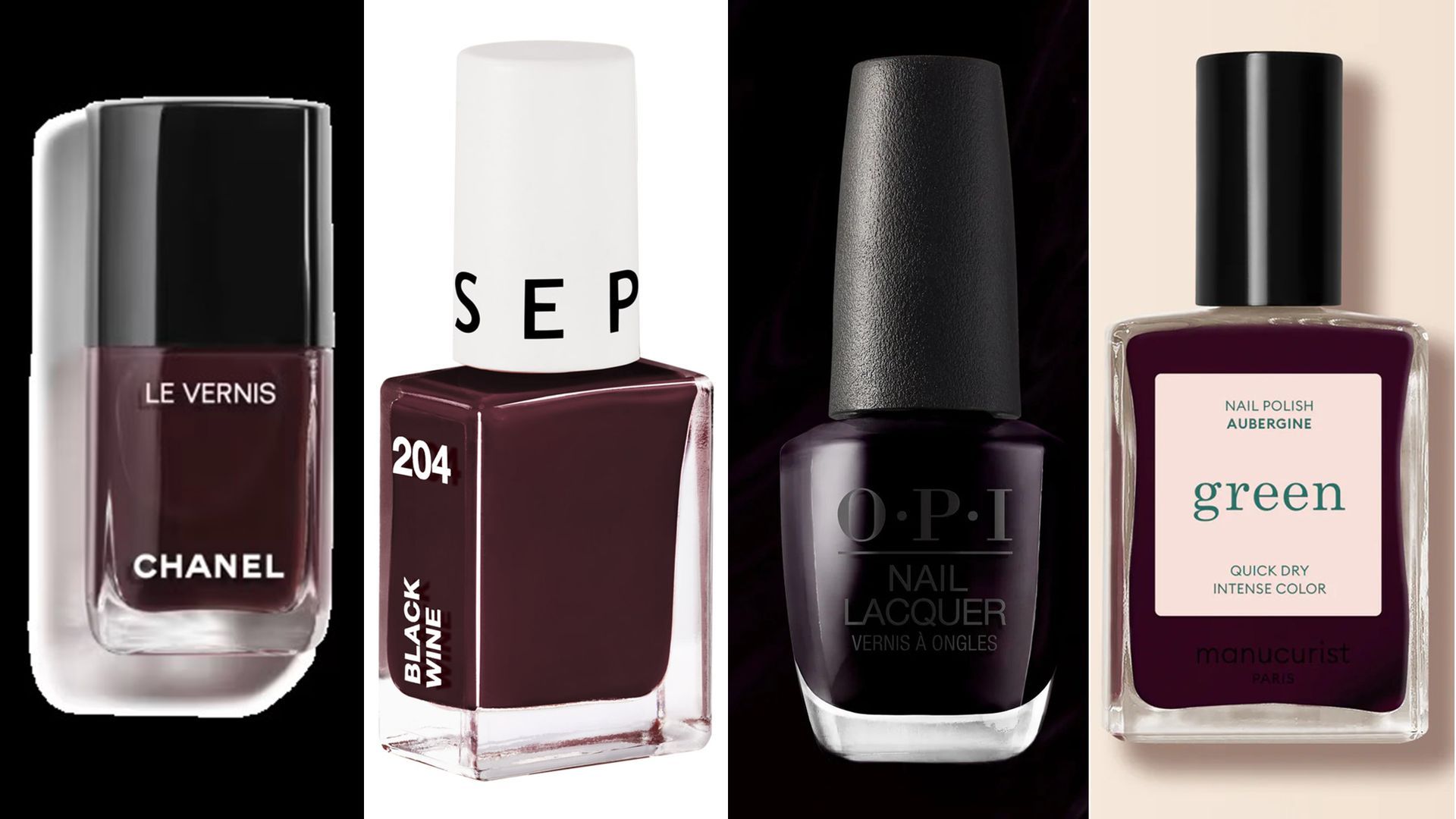 esmaltes de uñas cereza oscuro