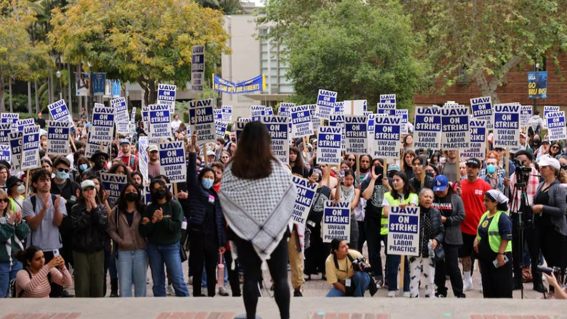 Protesta propalestina en la Universidad de Los Angeles (UCLA).