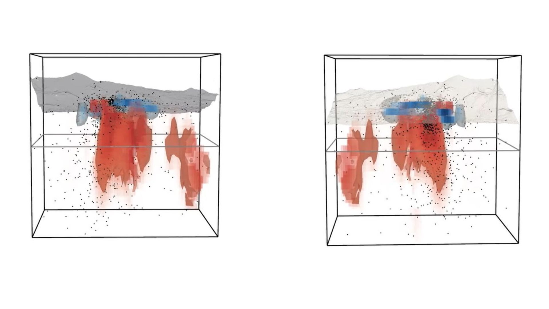 Imágen del interior del volcán de La Palma