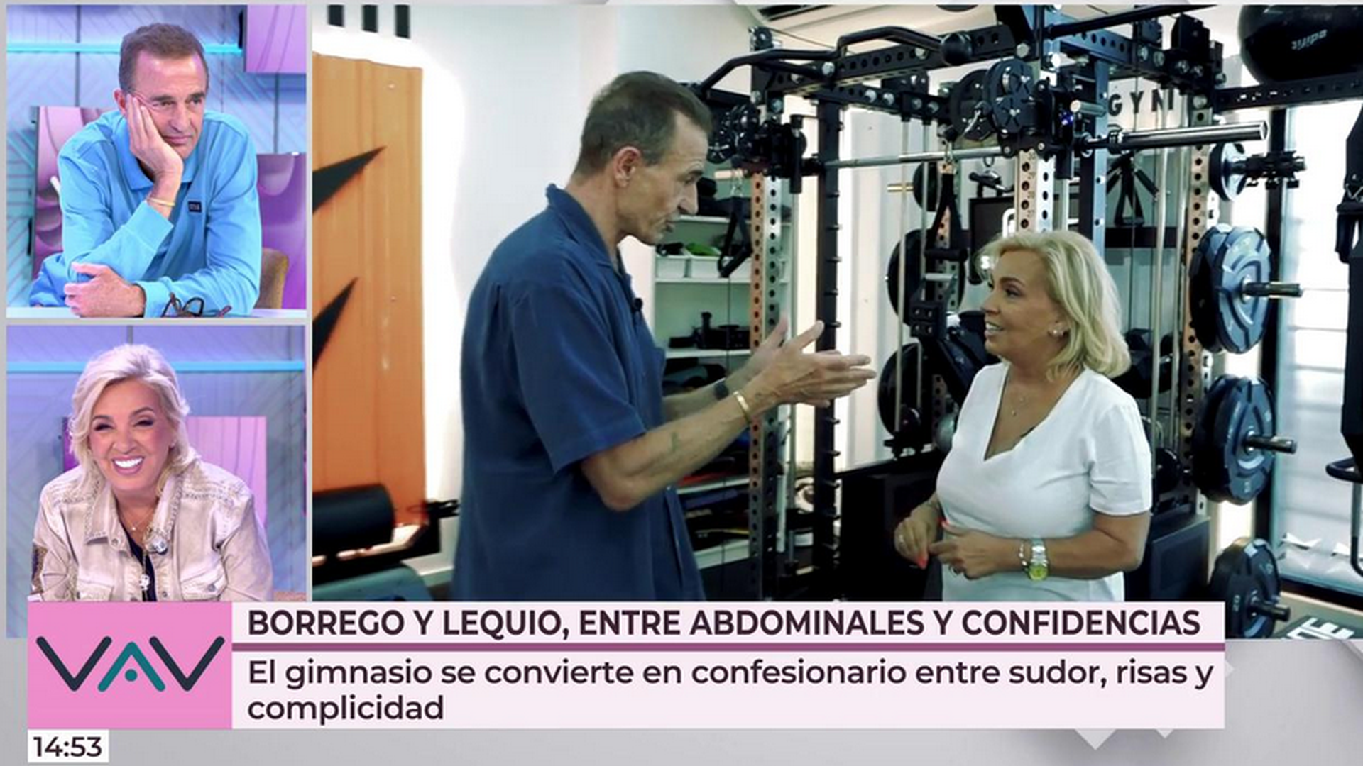 Las confesiones entre pesas de Alexandro Lequio y Carmen Borrego: “Me caes mejor que tu hermana”