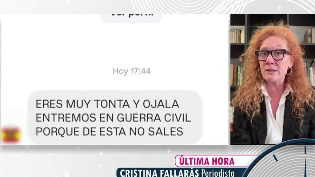 La periodista Cristina Fallarás denuncia una campaña de acoso de Vox por pedir "no tratar con fascistas": "Me han amenazado de muerte"