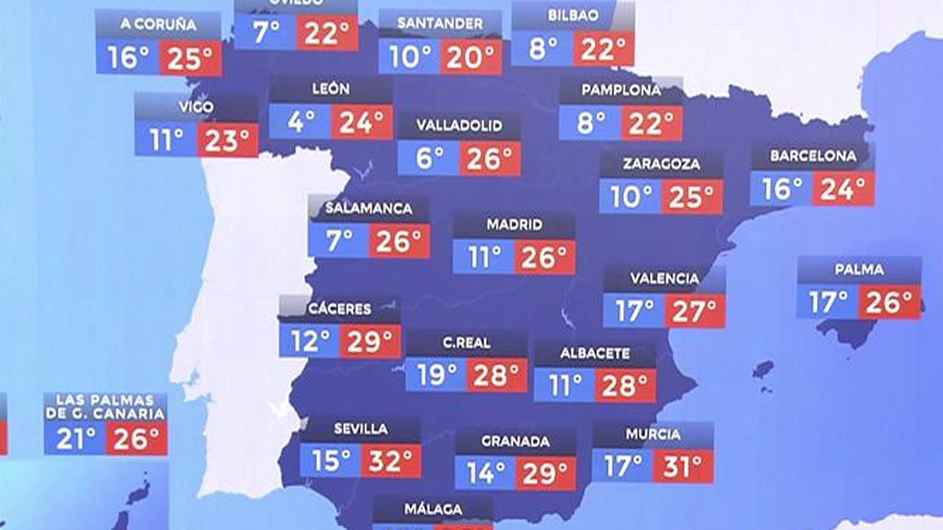 Mallorca, Menorca y Cataluña tendrán chubascos con tormentas mientras suben las temperaturas en el resto del país