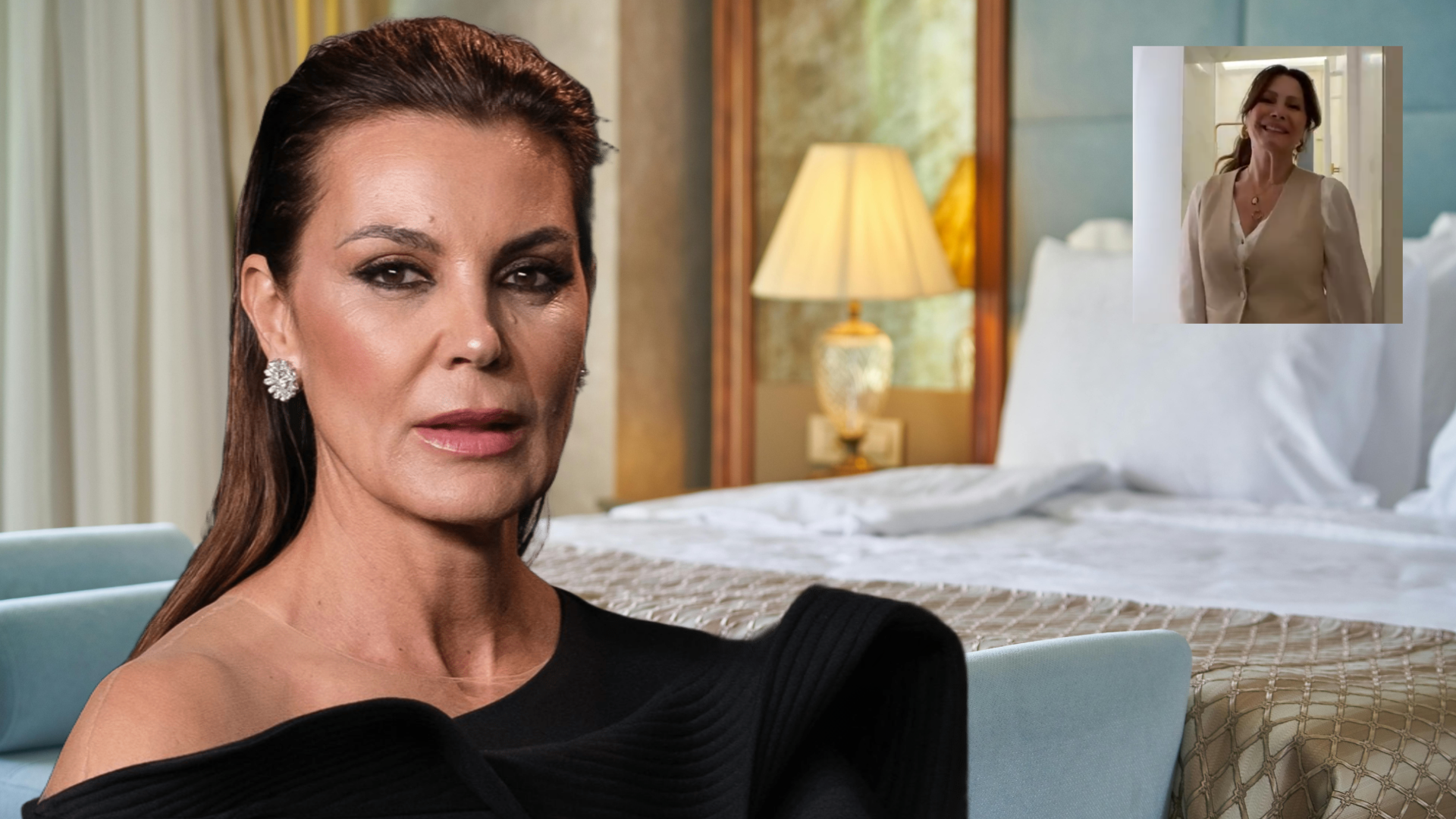 Mar Flores, un dormitorio y la interiorista Lucía Hidalgo