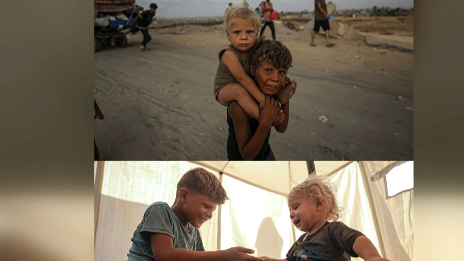 Un 'final feliz' para Jadoua y Khaled, los hermanos que huían al sur de Gaza entre lágrimas y sin sus padres