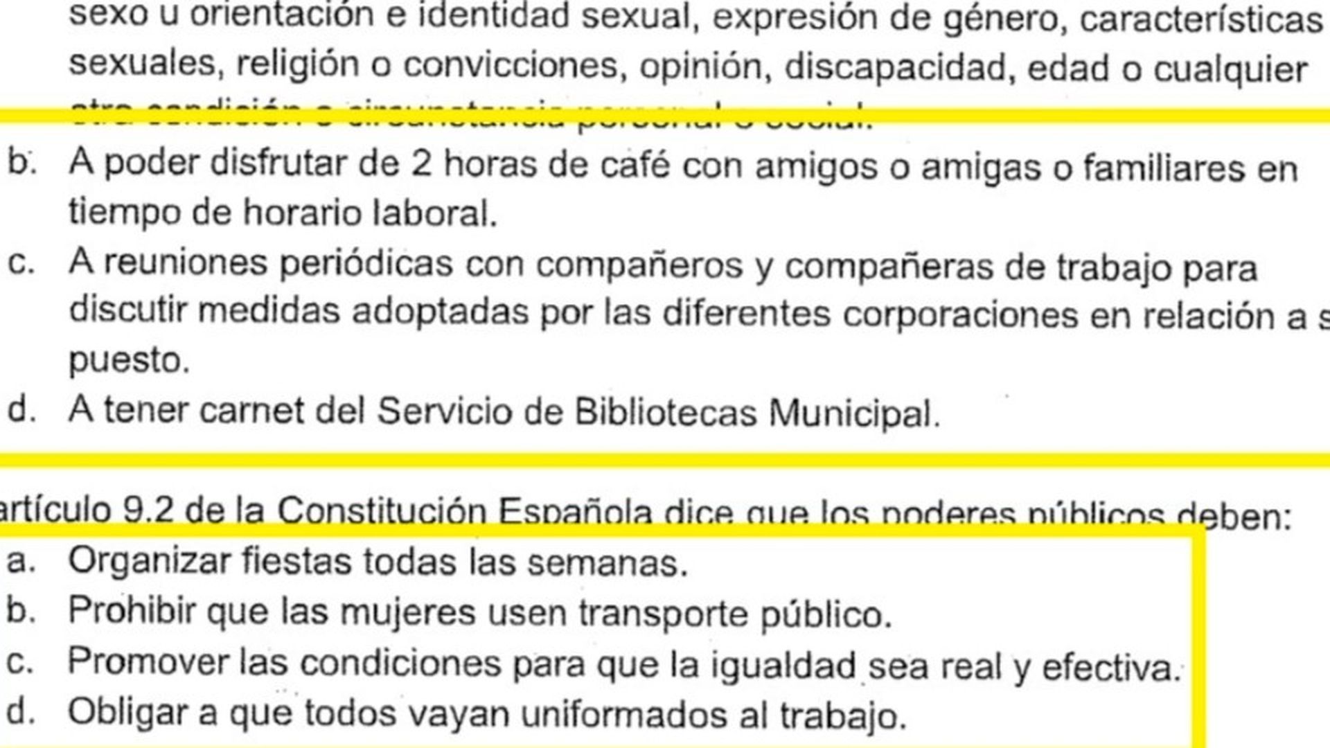 Examende oposición en Cangas, Pontevedra