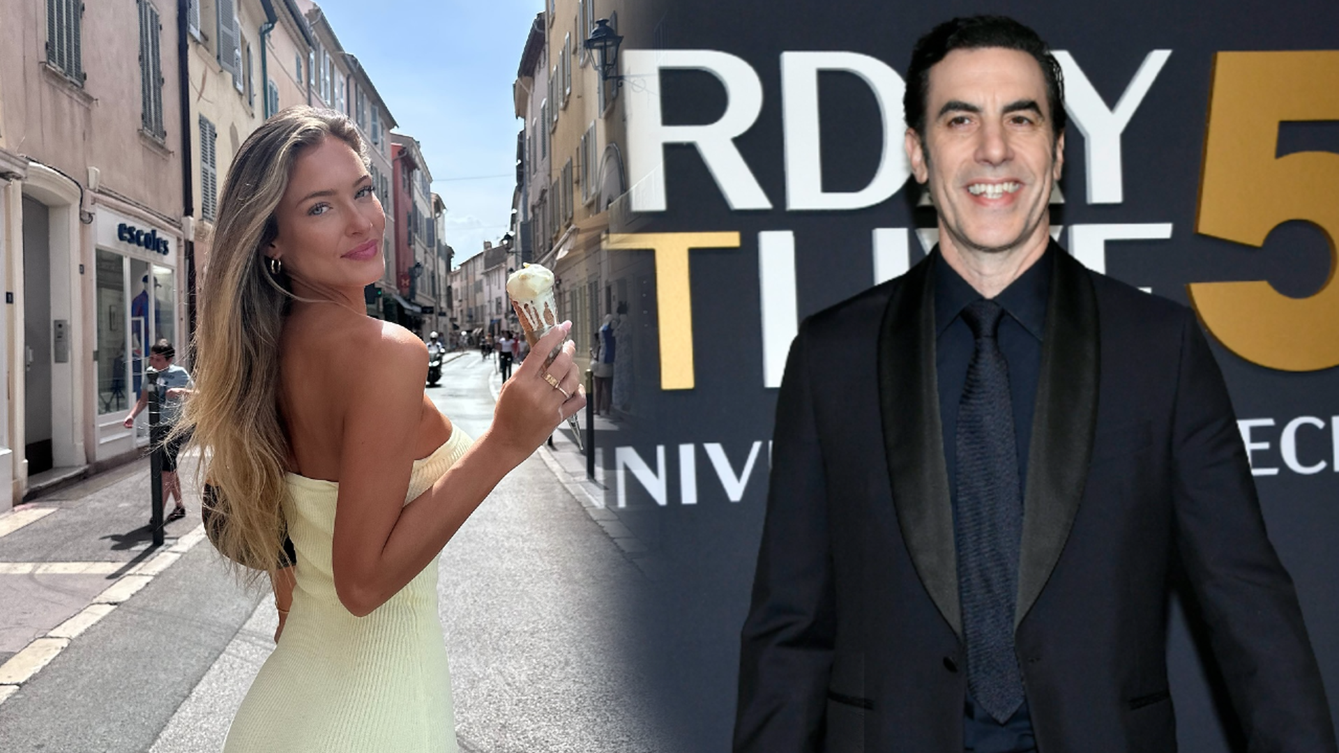 Sacha Baron Cohen y Hannah Palmer