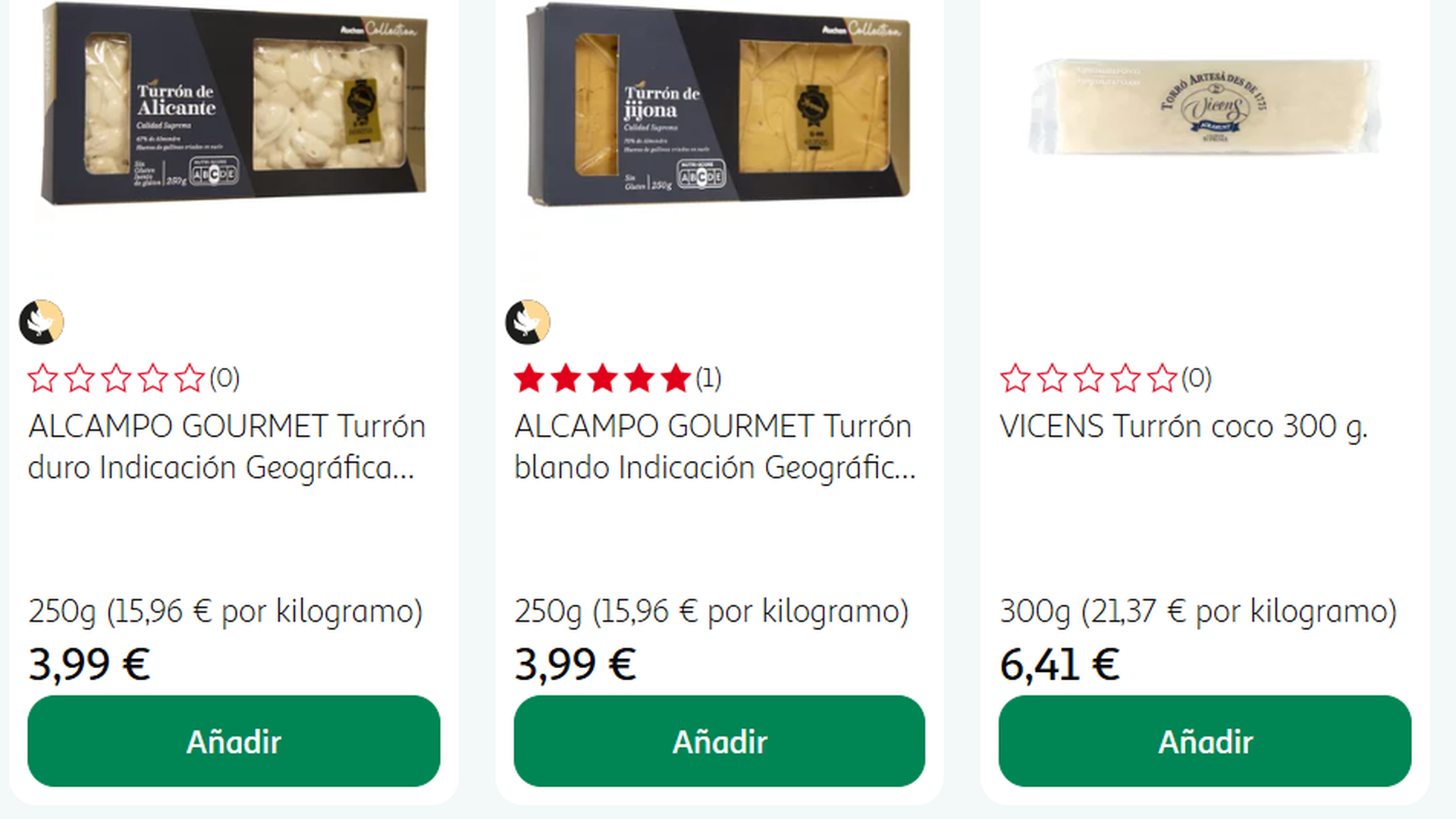 Turrones de Alcampo