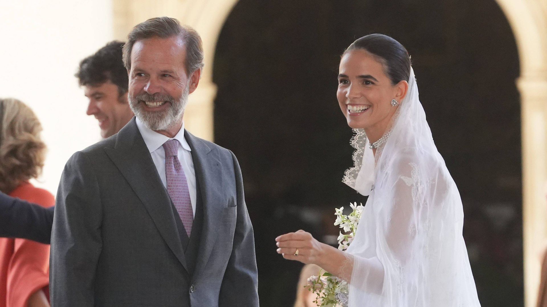 during the wedding of Lucia Entrecanales and Laszlo Bene in Toledo on Saturday, 27 September 2025.