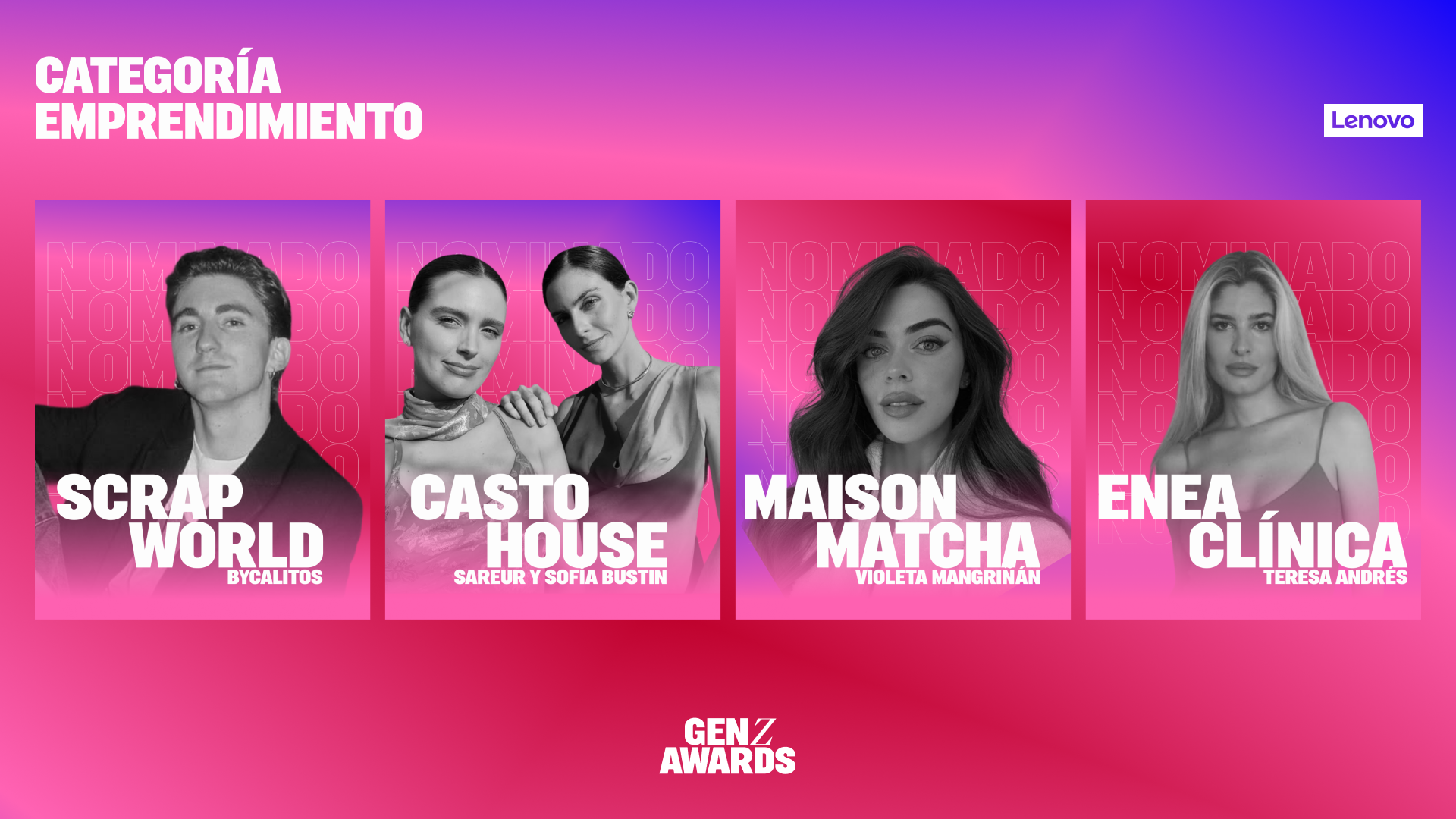 Descubre a los nominados en la categoría 'Emprendimiento by Lenovo'