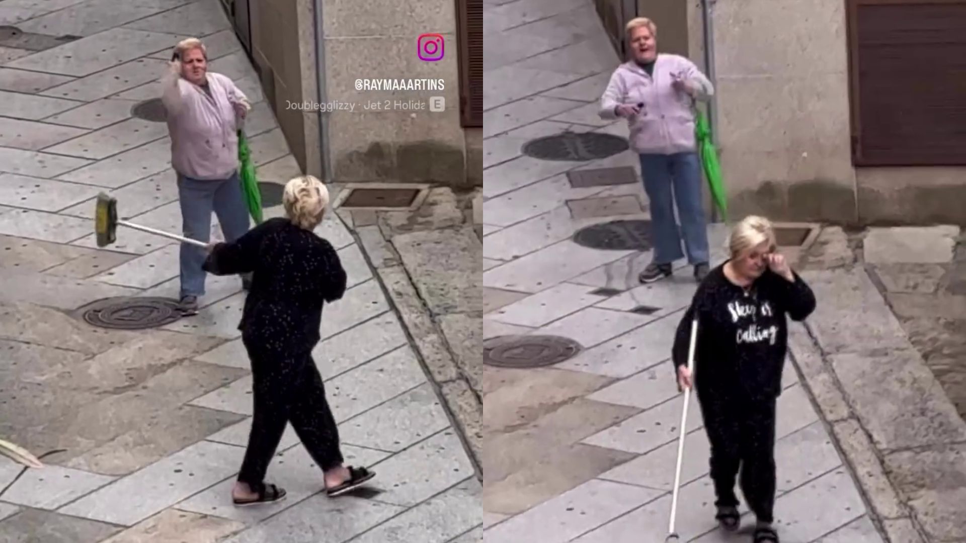 Fotograma del vídeo viral de las señoras de Orense