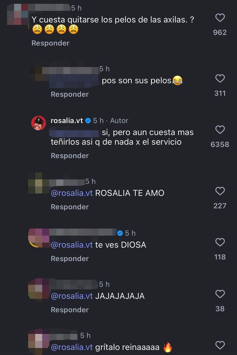 La respuesta de Rosalía a las críticas por sus axilas teñidas de blanco