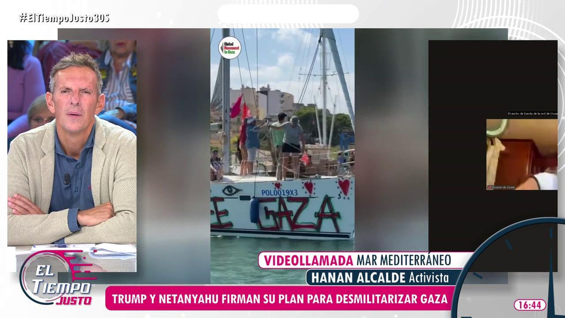 Un simulacro de abordaje en plena entrevista