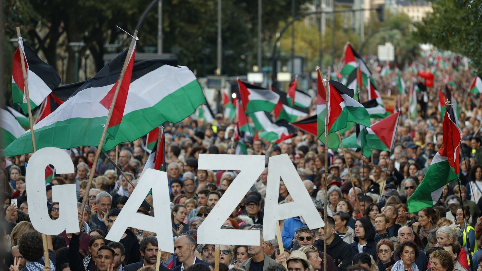 Manifestación contra el genocidio en Gaza en San Sebastián