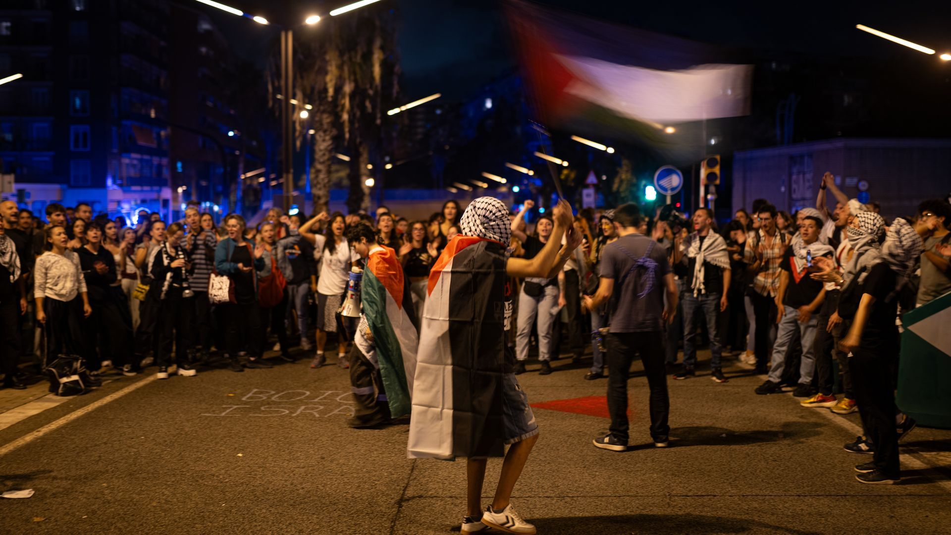Manifestaciones en Barcelona tras el asalto a la Flotilla