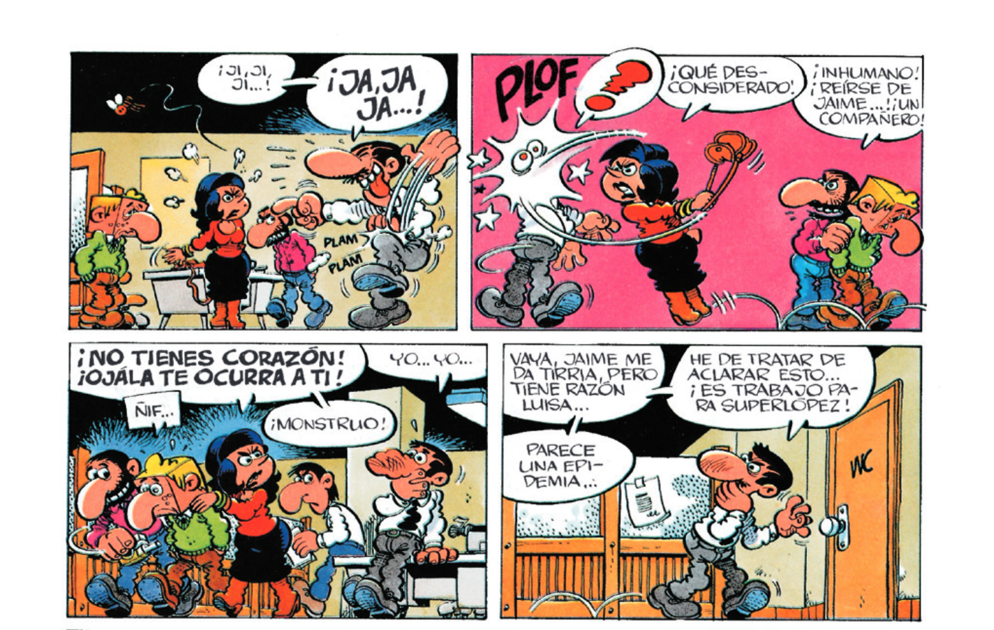 Viñetas de 'Los cabecicubos', una de las primeras aventuras de Superlópez