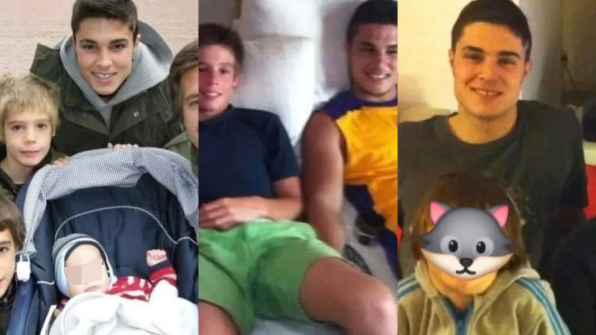 Carlo Costanzia, durante su adolescencia, junto a sus hermanos