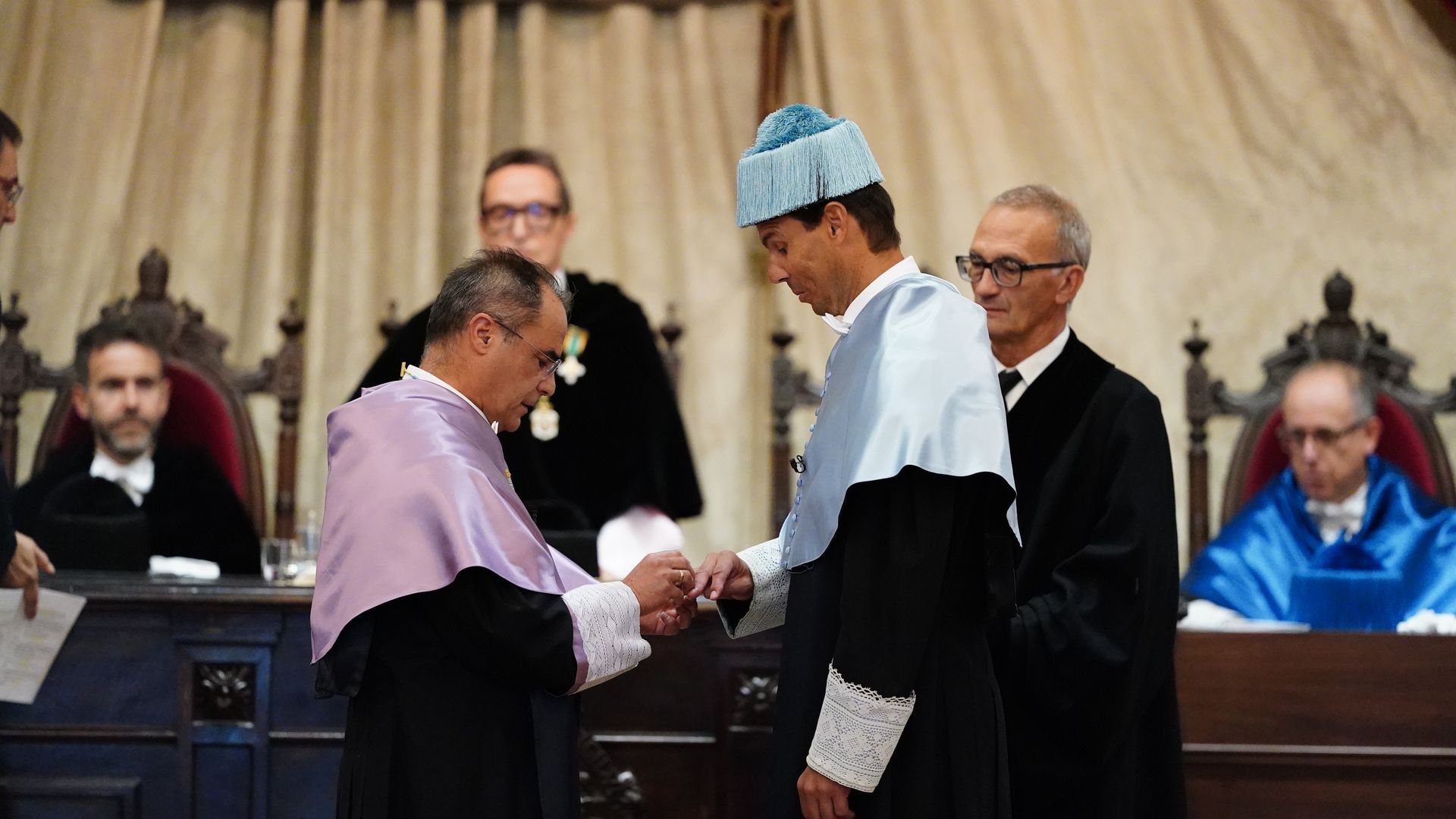 El tenista Rafael Nadal durante la ceremonia de su investidura como doctor ‘honoris causa’ por la Universidad de Salamanca.
