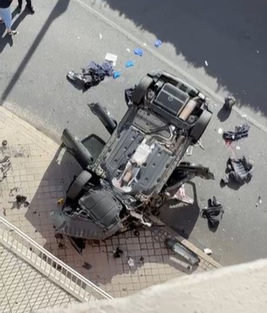 Imagen del vehículo accidentado en Fuenlabrada