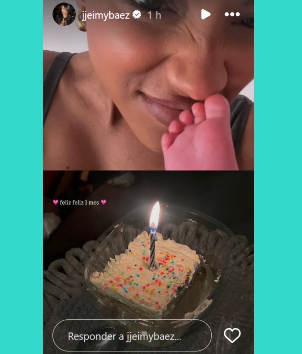 Jeimy Báez celebra el primer cumplemés de su hijo