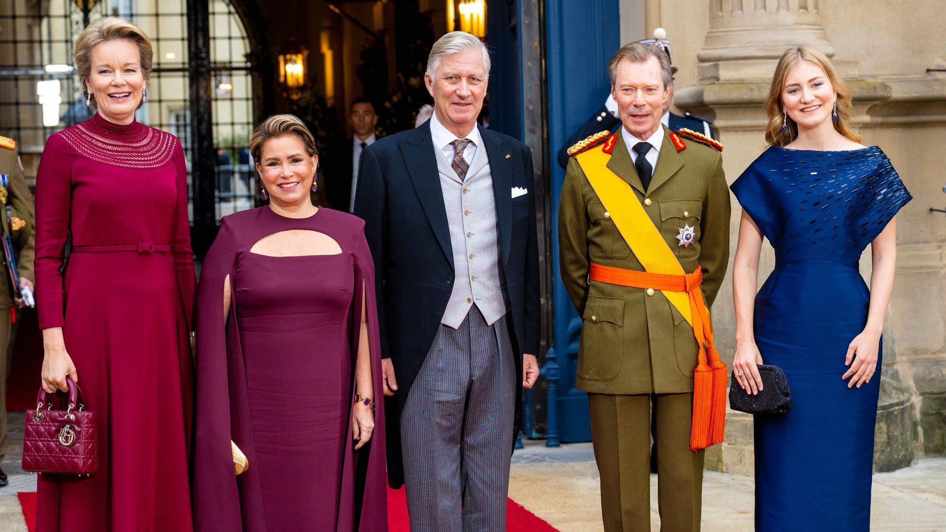 Los reyes Felipe y Matilde de Bélgica y su hija Elizabeth junto a Enrique y María Teresa de Luxemburgo