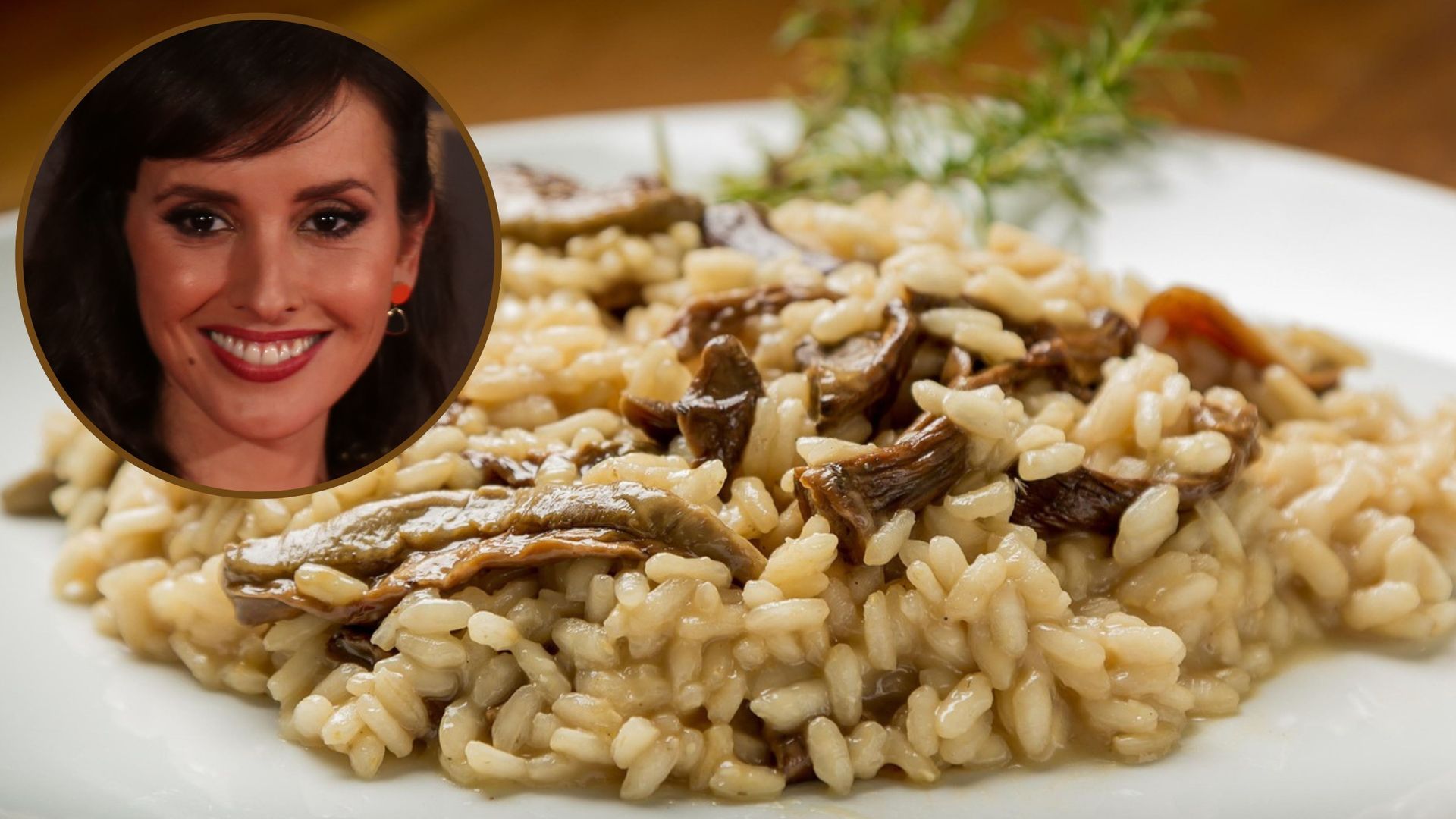 Risotto con setas y arriba, a la izquierda, primer plano de Marina San José