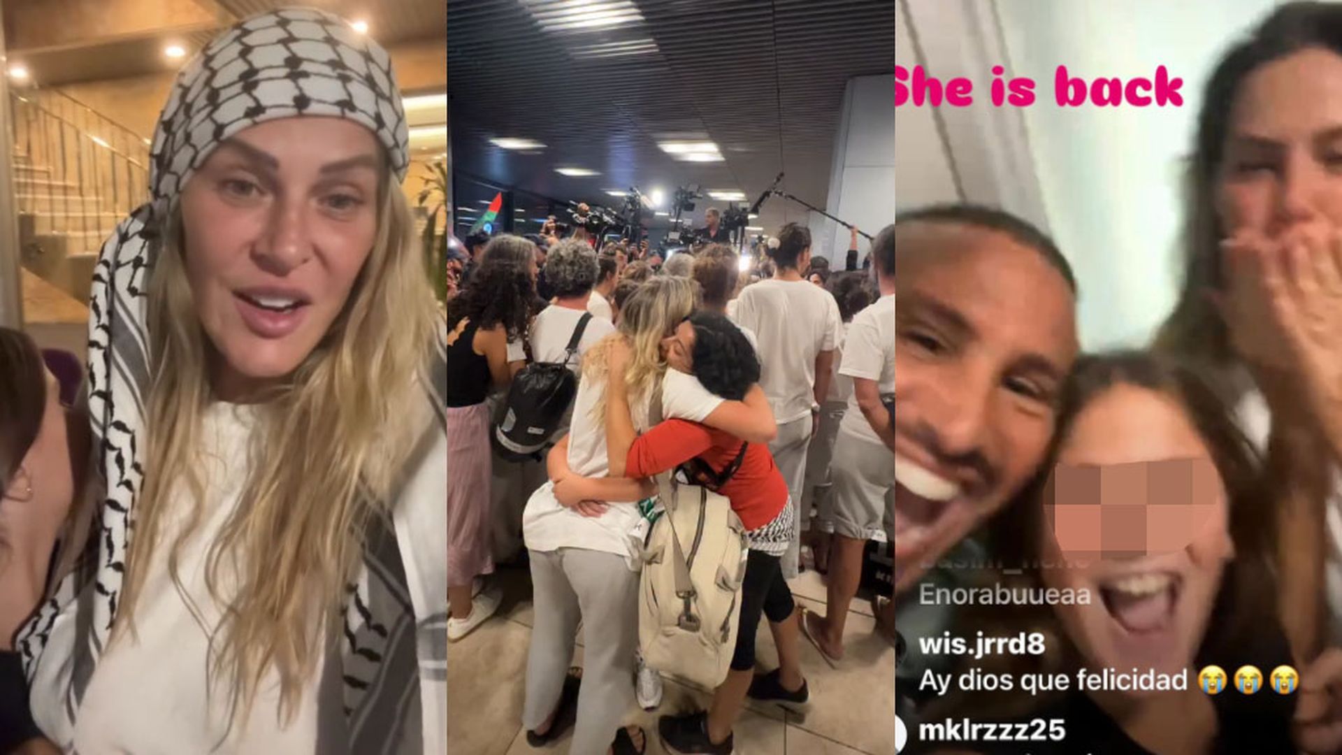 Así ha sido el reencuentro de Hanan Alcalde con su marido Amin y su hija Yamila