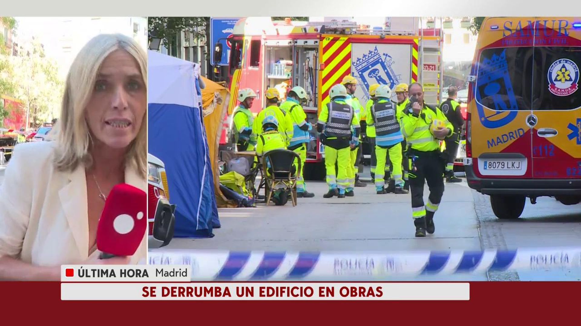 Ya hay drones buscando a los desaparecidos en el derrumbe del edificio en Madrid