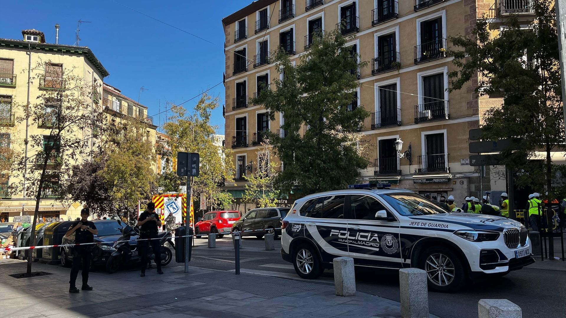 Derrumbe parcial edificio zona Ópera, Madrid