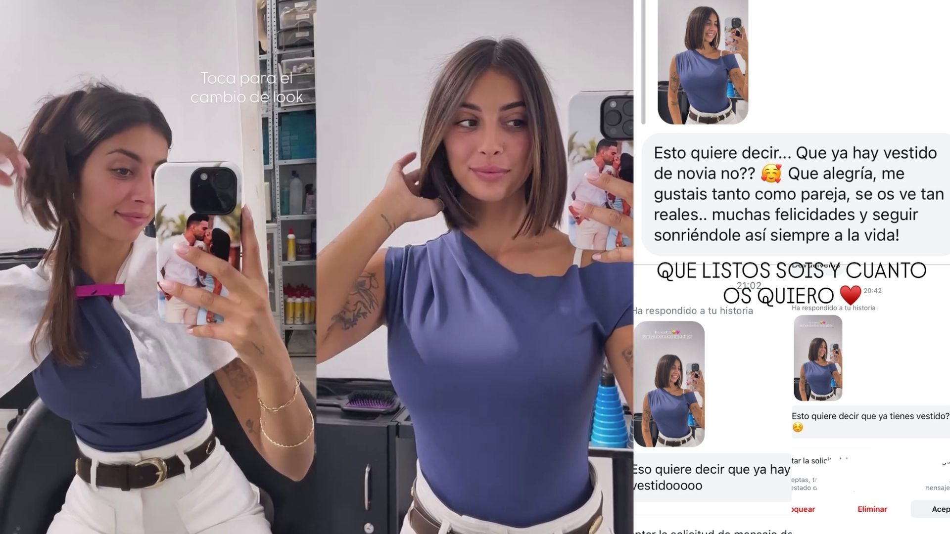Marieta celebra que ya ha encontrado el vestido de novia de sus sueños