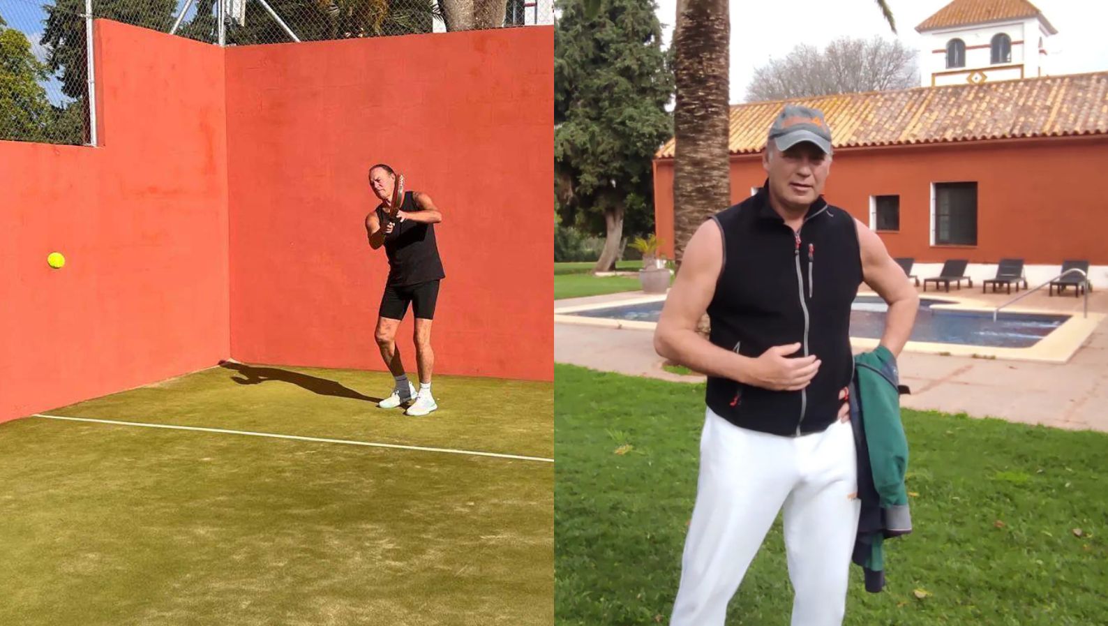 La piscina y la pista de pádel del cortijo de Bertín Osborne