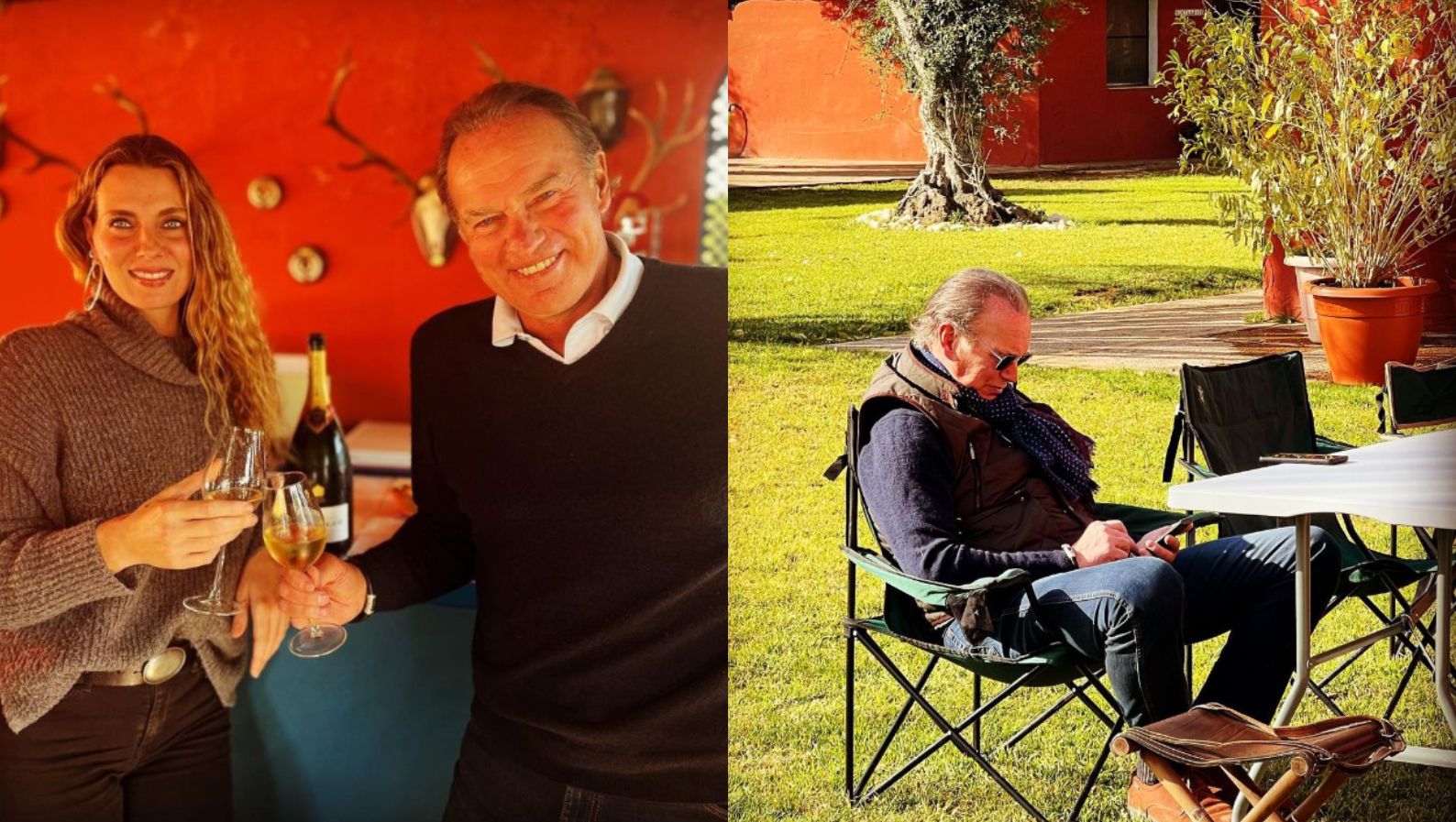 Los jardines exteriores y el porche cubierto del cortijo de Bertín Osborne