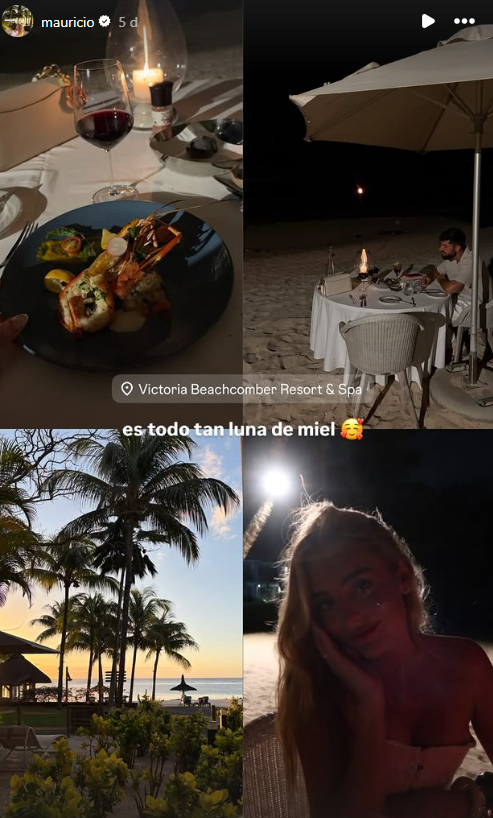 Natalia Palacios en el Victoria Beachcomber durante su luna de miel