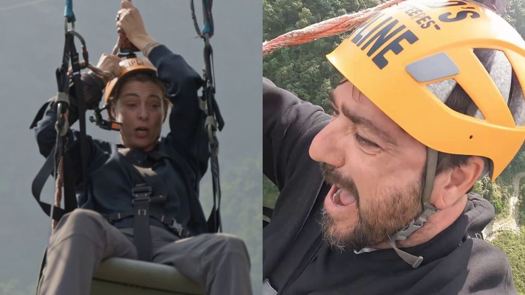 Antonio Orozco y Sandra Barneda superan su vértigo y se lanzan por la tirolina con mayor desnivel del mundo: "Me va a dar un infarto"