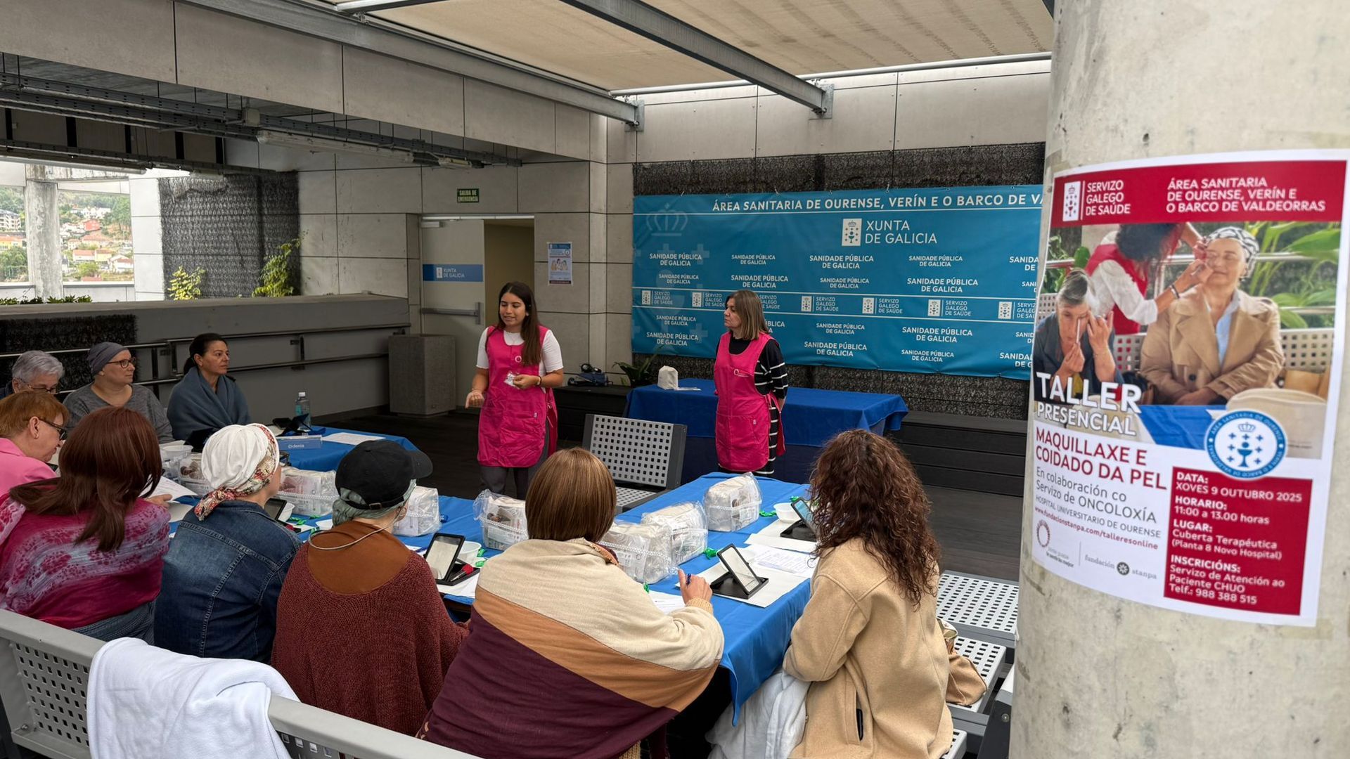 Curso de maquillaje y cuidado de la piel para pacientes oncológicas en el CHUO de Ourense