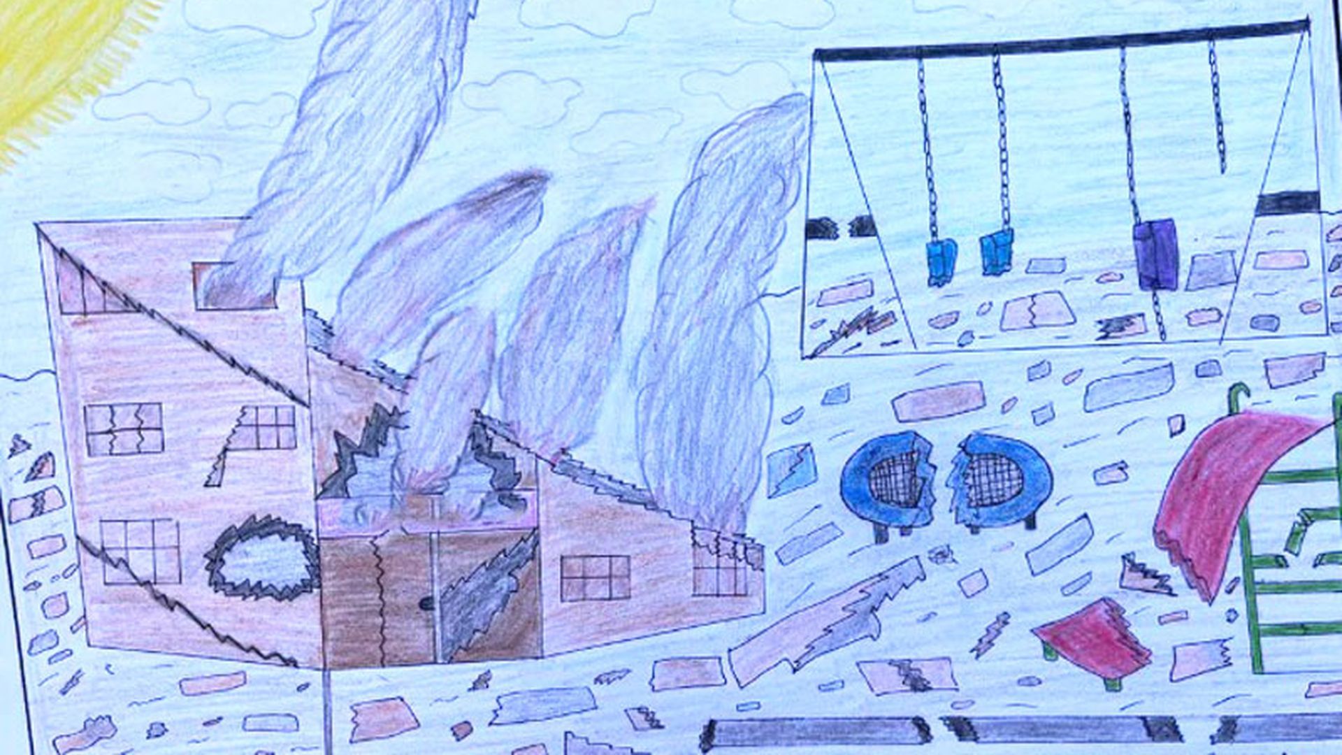 El horror de Gaza dibujado por niños palestinos.