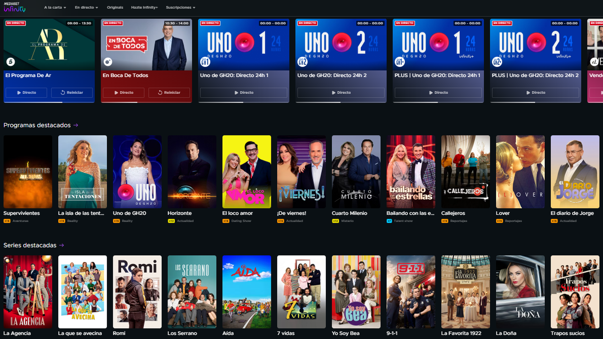 Los contenidos de Mediaset Infinity