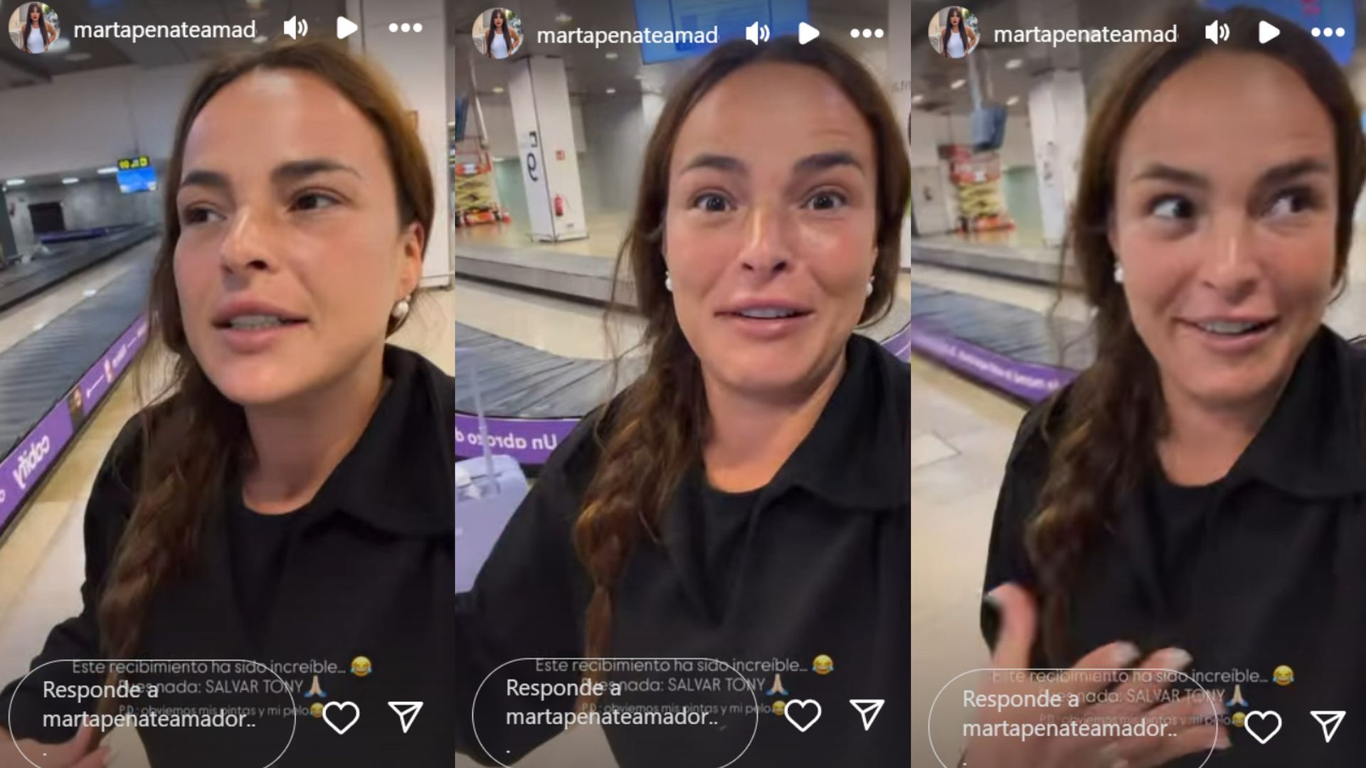 Marta Peñate descubre que Tony está nominado al llegar a España